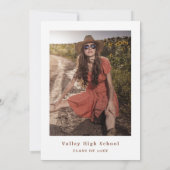 テラコッタモダンウェスタン卒業 招待状 (裏面)