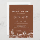 テラコッタモダンウェスタン卒業 招待状 (正面/裏面)