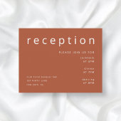 テラコッタモダンウェディングレセプション エンクロージャーカード