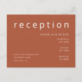 テラコッタモダンウェディングレセプション エンクロージャーカード (正面)