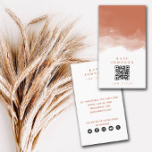 テラコッタモダンウォーター色QRコードソーシャルメディア 名刺