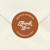テラコッタモダンカスタムウェディングありがとうお願い ラウンドシール