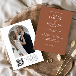 テラコッタモダンクラシックエレガントウェディング 招待状