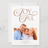 テラコッタモダンクリスマスの楽しいクリスマスフォト シーズンカード (正面)