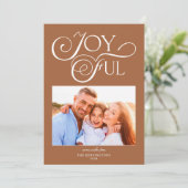 テラコッタモダンクリスマスの楽しい休日の写真 シーズンカード (スタンド正面)