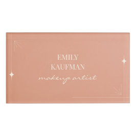 テラコッタモダングラディエントのメイクアップアーティスト事業 名札