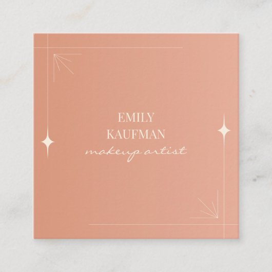テラコッタモダングラデーショントレンディーメイクアップアーティスト スクエア名刺 (正面)