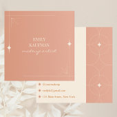 テラコッタモダングラデーショントレンディーメイクアップアーティスト スクエア名刺