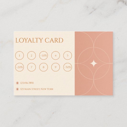 テラコッタモダングラデーションメイクアップアーティストマーケティング ロイヤリティカード (裏面)
