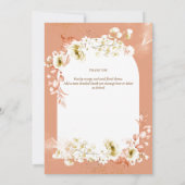 テラコッタモダンコーラルフローラ写真ありがとう サンキューカード (裏面)