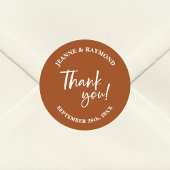 テラコッタモダンサンキュースクリプト結婚式の引き出物 ラウンドシール