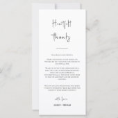 テラコッタモダンサンキューテーブルプレイスカードメニュー (裏面)