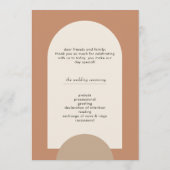 テラコッタモダンサンドボホアーチジオメトリック結婚ス プログラム (裏面)