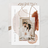 テラコッタモダンジオメトリックフォトホリデーカード シーズンカード (正面/裏面)