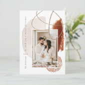 テラコッタモダンジオメトリックフォトホリデーカード シーズンカード (スタンド正面)