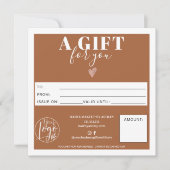 テラコッタモダンスクエアギフト証明書のロゴ (正面)