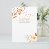 テラコッタモダンスクリプトエレガント秋の結婚式 エンクロージャーカード (スタンド正面)