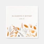 テラコッタモダンスクリプトエレガント秋の結婚式 スタンダードカクテルナプキン (正面)