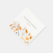 テラコッタモダンスクリプトエレガント秋の結婚式 スタンダードカクテルナプキン (角)