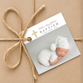 テラコッタモダンスクリプト写真バプテスマ フェイバータグ