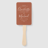 テラコッタモダンスクリプト結婚式 プログラム ハンドファン (正面)