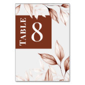 テラコッタモダンスケッチされた葉 テーブルナンバー (裏面)