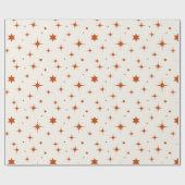 テラコッタモダンスターパターンクリスマス ラッピングペーパー (フラット)