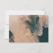 テラコッタモダンティール(緑がかった色)結婚パインターリーのR.S.V.P I 招待状 (裏面)