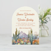 テラコッタモダンデザートカボスランドスケープ結婚ズ 招待状 (スタンド正面)