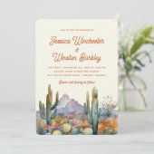 テラコッタモダンデザートカボスランドスケープ結婚ズ 招待状 (スタンド正面)