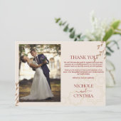 テラコッタモダンバーンスオレンジボホ結婚ズ サンキューカード (スタンド正面)