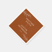 テラコッタモダンバーンスオレンジボホ結婚ズ スタンダードカクテルナプキン (角)