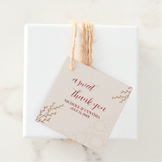 テラコッタモダンバーンスオレンジボホ結婚ズ フェイバータグ (インサイチュ)