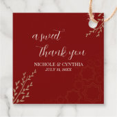 テラコッタモダンバーンスオレンジボホ結婚ズ フェイバータグ (裏面)