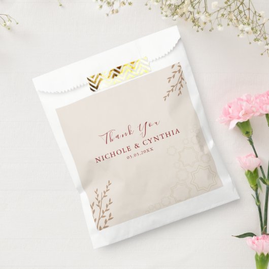 テラコッタモダンバーンスオレンジボホ結婚ズ フェイバーバッグ (封をした状態)