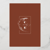 テラコッタモダンパンパスグラスボホ結婚ズ 箔招待状 (裏面)