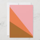 テラコッタモダンピンクシェイプブライダルシャワー 招待状 (裏面)