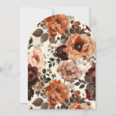 テラコッタモダンフローラアーチブライダルシャワー 招待状 (裏面)