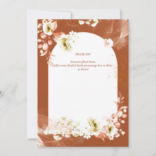 テラコッタモダンフローラ写真ありがとう サンキューカード (裏面)