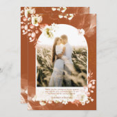 テラコッタモダンフローラ写真ありがとう サンキューカード (正面/裏面)