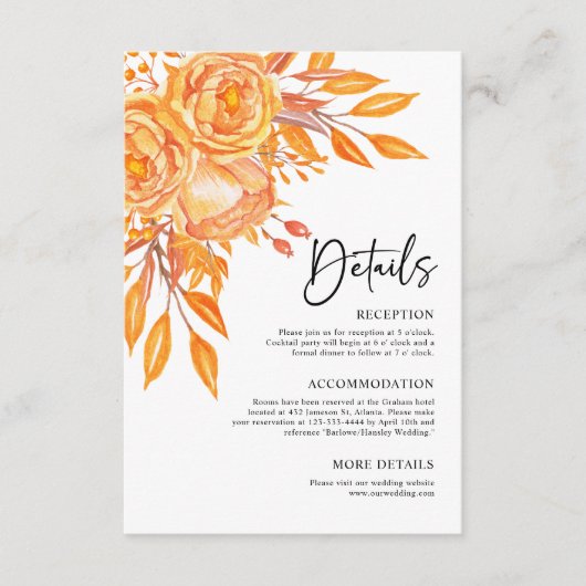 テラコッタモダンフローラ素朴結婚ズ エンクロージャーカード (正面)