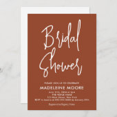 テラコッタモダンブライダルシャワー招待 招待状 (正面/裏面)