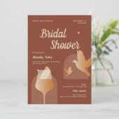 テラコッタモダンブライダルシャワー招待 招待状 (スタンド正面)