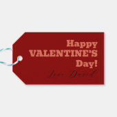 テラコッタモダンブラックXOXOバレンタインギフトラベル ギフトタグ (裏面横)