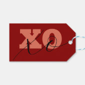 テラコッタモダンブラックXOXOバレンタインギフトラベル ギフトタグ (正面(横))