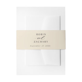 テラコッタモダンベージュシンプル結婚ズ 招待状ベリーバンド