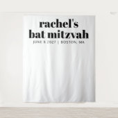 テラコッタモダンホワイトバルミツワー写真背景 タペストリー (正面)