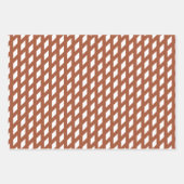 テラコッタモダンホワイトプラストライプイド格子パターン ラッピングペーパーシート (正面)