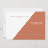 テラコッタモダンホワイトワイルドフラワーブライダルシャワー 招待状 (裏面)