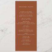 テラコッタモダンボタニカル結婚式 プログラム (裏面)